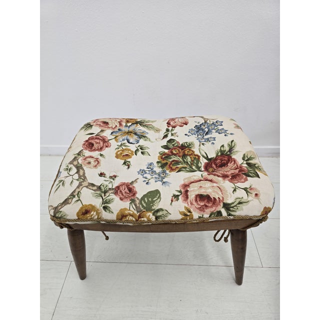 Set of Lounge Chair and Ottoman in Upholstered Walnut by Anna-Lülja Praun, Austria, 1950s For Sale - Image 13 of 18