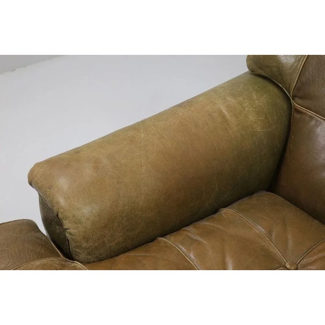 Mexico 3-Seater Sofa in Brown Green Leather by Arne Norell for Arne Norell Ab, Denmark, 1960s For Sale - Image 10 of 12