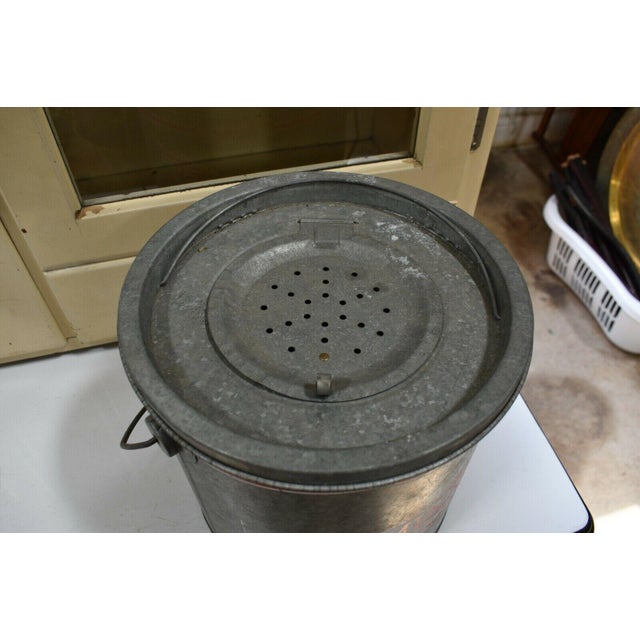 Metal Vintage Late 20th Century Galvanized Fishing Minnow Bait Can, Old Pal Inc. For Sale - Image 7 of 13