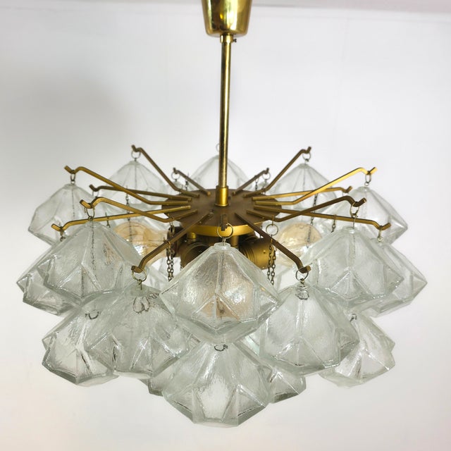 Mid-Century Modern Mid-Century Murano Glass Pagode Chandelier from J. T. Kalmar, 1960s For Sale - Image 3 of 14