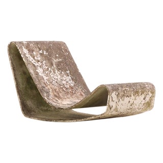 Rare French Cast Stone Loop Chair Designed Attributed to Willy Guhl, C. 1970 For Sale