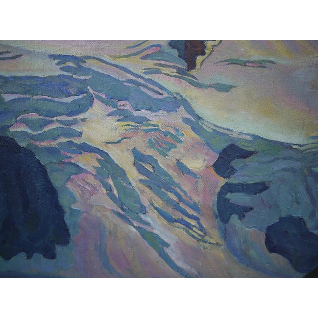 Blue Willi Hans Schwarz, Grossglockner, Austrian Alps, 1920s, Oil Painting on Canvas, Framed For Sale - Image 8 of 15