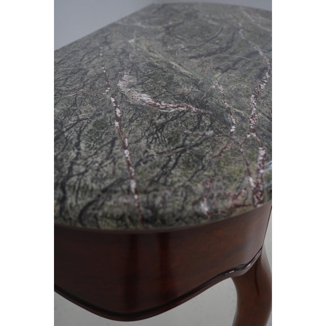 Vintage Victorian Style Mahogany Marble Top 1 Drawer Console Table For Sale - Image 12 of 17