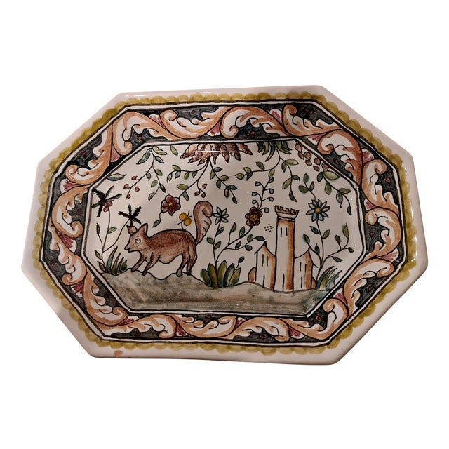 Octagonal Plate from Berardos, Portugal, 1970s For Sale