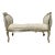 1990s French Marquis Tufted Bench – White Leather Upholstery With Silver Leaf Details For Sale