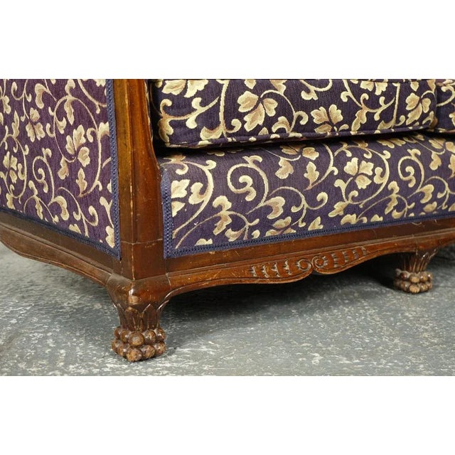 Victorian Fabric Bergere Suite Sofa and Armchairs, Set of 3 For Sale - Image 5 of 17