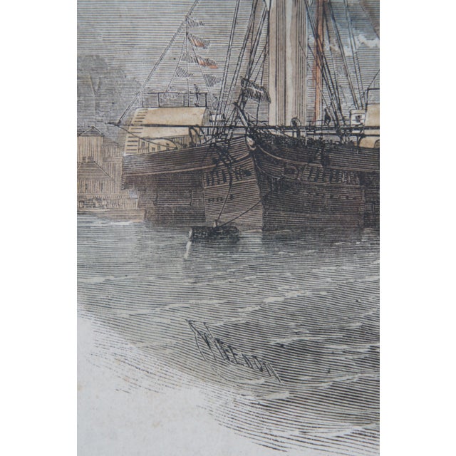 Set of 2 Smyth & Weedon Antique Nautical Maritime Galleon Ship Engravings 22" For Sale - Image 11 of 12