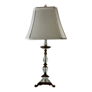 Carved Rock Crystal Quartz Bronze Mounted Table Lamp.