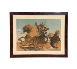 Claude Weisbuch, Surrealist Scene, 1972, Lithograph, Framed