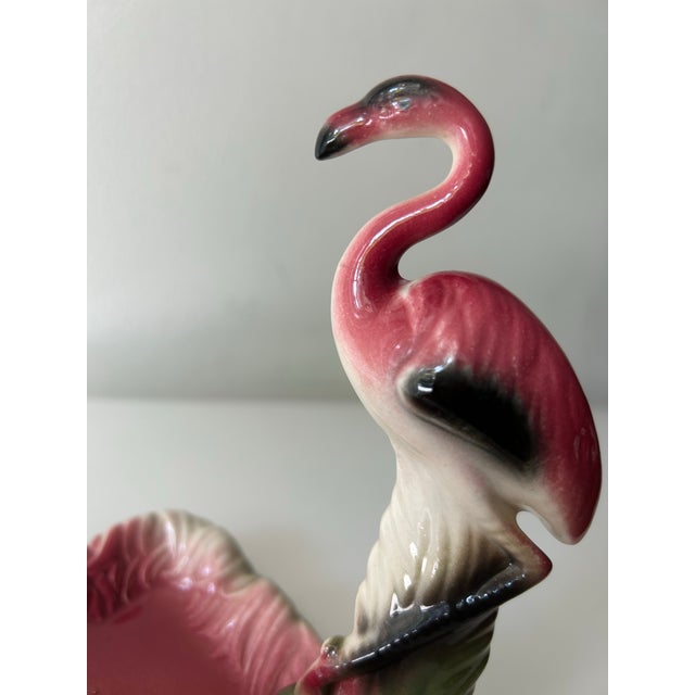 Art Deco Retro Vintage Flamingo Ash Tray or Cachepot Attributed to California Pottery For Sale - Image 3 of 10