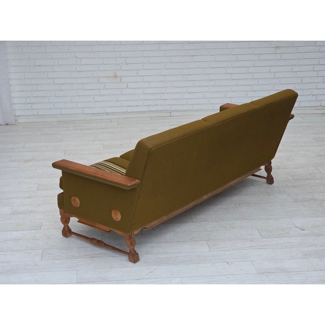 Danish 3-Seater Sofa in Furniture Wool and Oak Wood, 1970s For Sale - Image 12 of 17