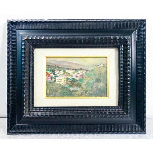 Alberto Salietti, Ligurian Landscape, Mixed Media, Framed For Sale - Image 9 of 16