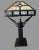 Wood Early 20th Century Mission Arts & Crafts Style Metal Framed Slag Glass Table Lamp With Oak Base For Sale - Image 7 of 12