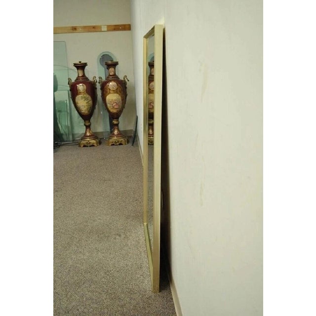 Metal Vintage Mid Century Modern Paul McCobb Style Brass Tone Beveled Glass Mirror For Sale - Image 7 of 10