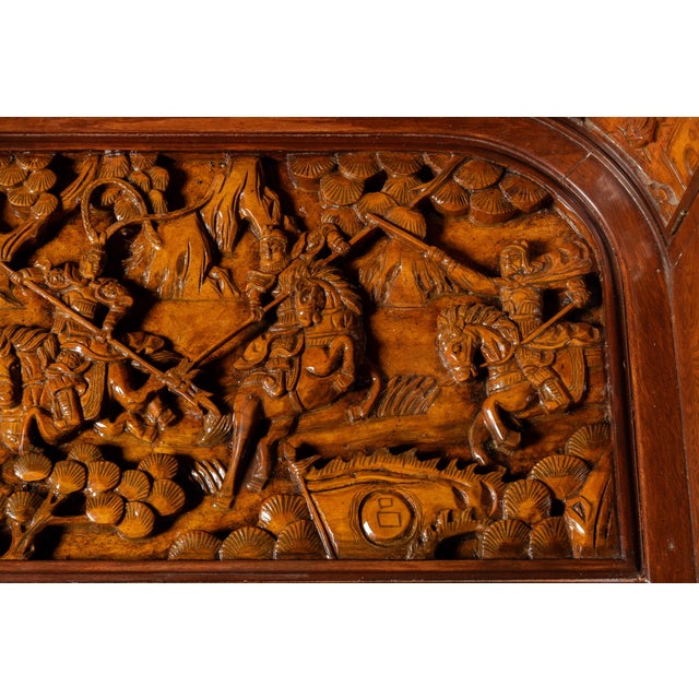 Antique Hand-Carved Chinese Scholar's Writing Desk and Chair Set For Sale - Image 10 of 18