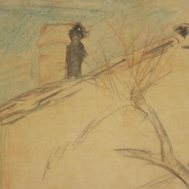 Mario Cavaglieri, Countryside View, Pencil on Paper on Canvas For Sale - Image 4 of 10
