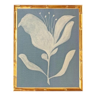 Original Framed Acrylic Botanical Painting, Organic Boho Art Floral Wall Art by Tatiana Duperault For Sale