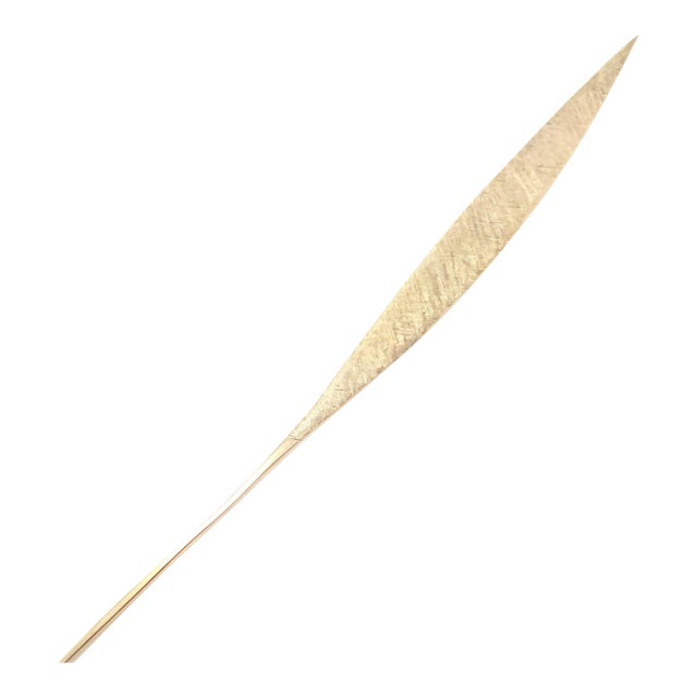 Vintage Cartier Dinh Van 18k Yellow Gold Long Quill Brooch Pin For Sale