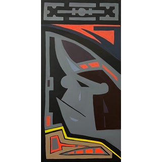 Crying Aztec' Tribal Cartoon Painting on Canvas by Contemporary British Artist 2005 For Sale