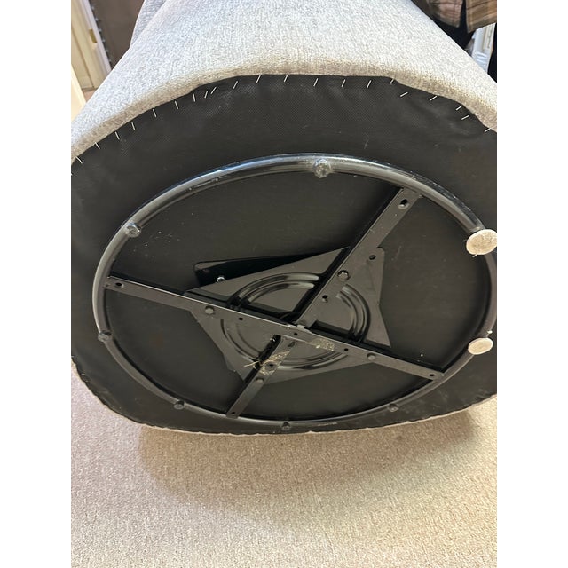 Contemporary Custom Made Contemporary Taupe Swivel Chairs For Sale - Image 3 of 10