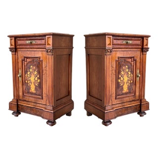 19th Century French Walnut Neoclassical Petit File Cabinet, A Pair For Sale