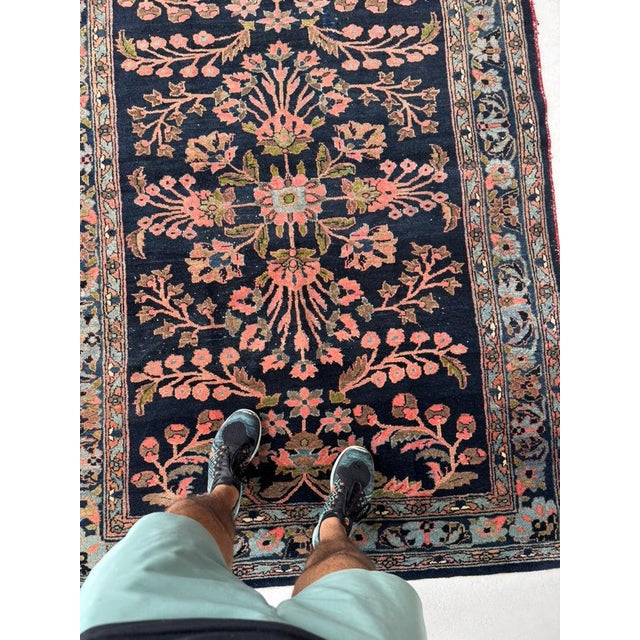 Antique Bidjar with Lilihan-like Botanical Design Rug 5 x 7 For Sale - Image 11 of 13