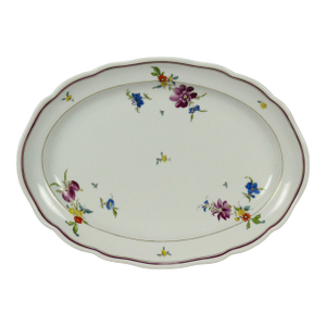 1800's Meissen Porcelain "Deutches Blumen" Scattered Flowers Oval Platter