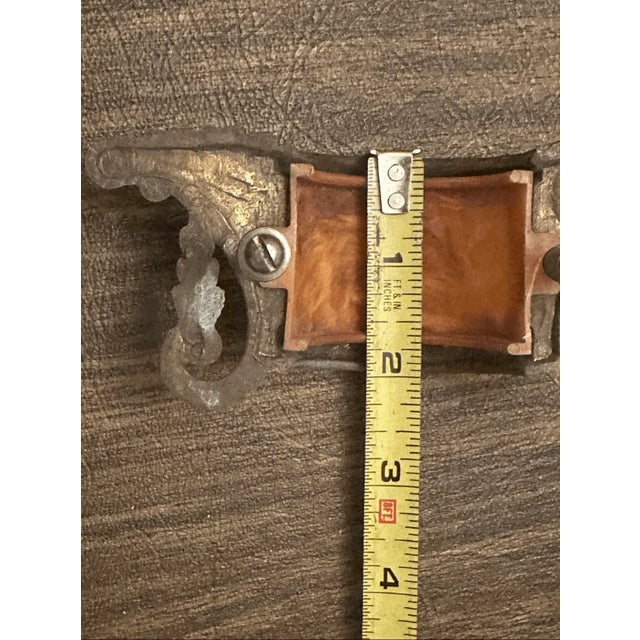 Mid 20th Century Rare Vintage Art Deco Style Brass & Carnival Celluloid Glass Drawer Pull For Sale - Image 5 of 5