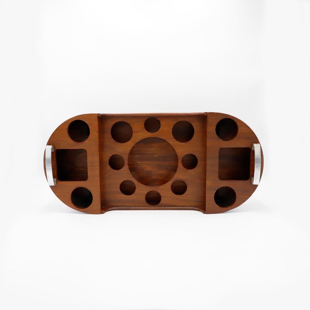 Italian 1950s Art Deco Serving Bar Tray For Sale - Image 3 of 5