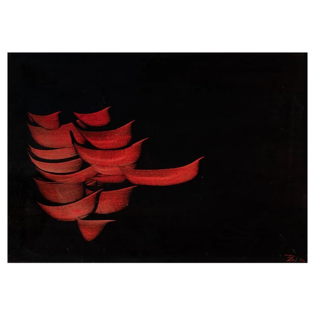 Claudio Cazzola, Modern Abstract Composition, 1972, Acrylic on Canvas For Sale