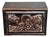 Vintage Blood Sandalwood Carved Jewelry Box With Dragon Motif and Drawer For Sale