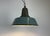 Industrial Petrol Enamel Factory Ceiling Lamp with Cast Iron Top, 1960s For Sale - Image 10 of 14