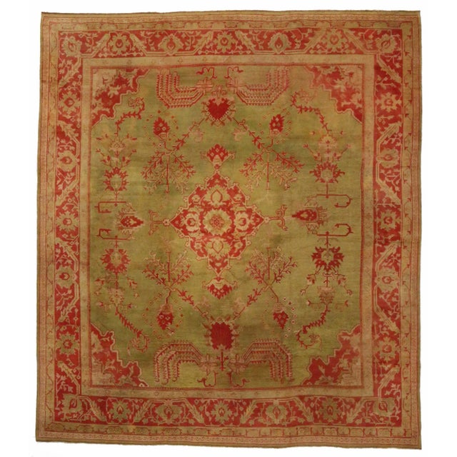 Late 19th Century Antique Turkish Oushak Rug - 14'02 X 15'07 For Sale - Image 5 of 5