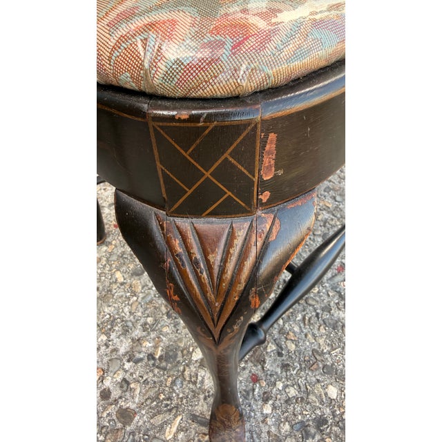 Mid-20th Century Grand Ledge Chinoiserie Black Lacquer Dining Chairs, Set of 10 For Sale - Image 11 of 17