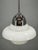 Vintage Art Deco Bauhaus Opaline Glass and Chrome Pendant Light, 1930s For Sale - Image 9 of 11
