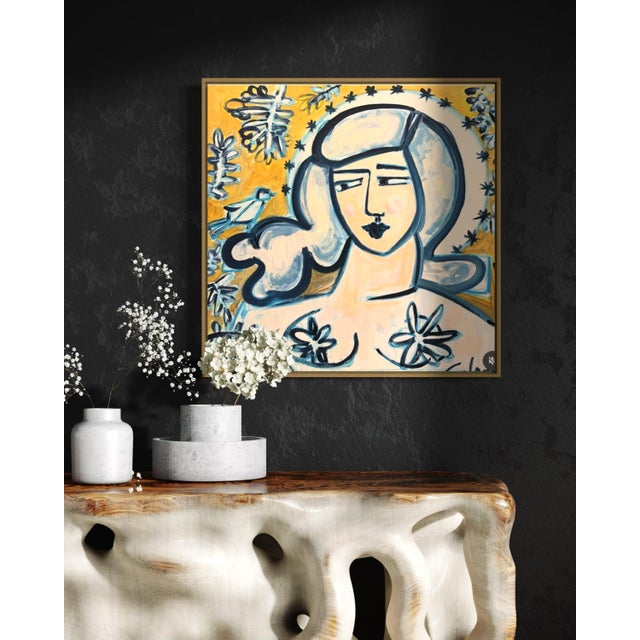 Abstract “Secret” Original Painting on Canvas by Amy Calandra Davis For Sale - Image 3 of 6