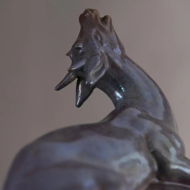 Riccardo gatti faenza sculpture zoomorphic ceramic sculpture in glazed ceramic with strong metallic luster. Design from...