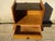 Vintage Bedside Table in Light Oak with Splayed Legs and Black Glass Top, 1960s For Sale - Image 11 of 18