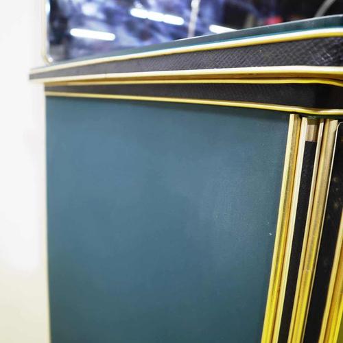 Decorated Glass Vanity with Mirror and Gilt Inserts For Sale - Image 14 of 18