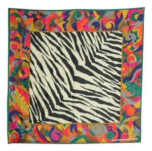 Perry Ellis Silk Scarf Rolled Hem 1980s 35" X 35"