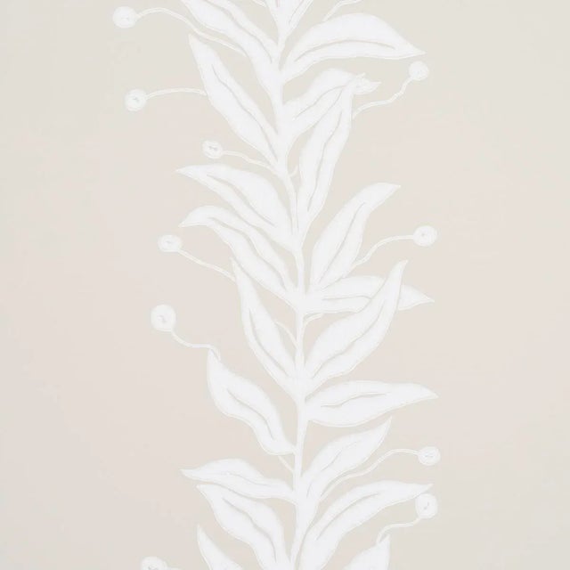 Contemporary Schumacher x Marian Mcevoy Tendril Stripe Wallpaper In Natural For Sale - Image 3 of 5