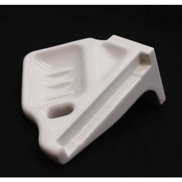 Traditional Vintage Ceramic White Corner Wall Soap & 1 Toothbrush Holder For Sale - Image 3 of 6