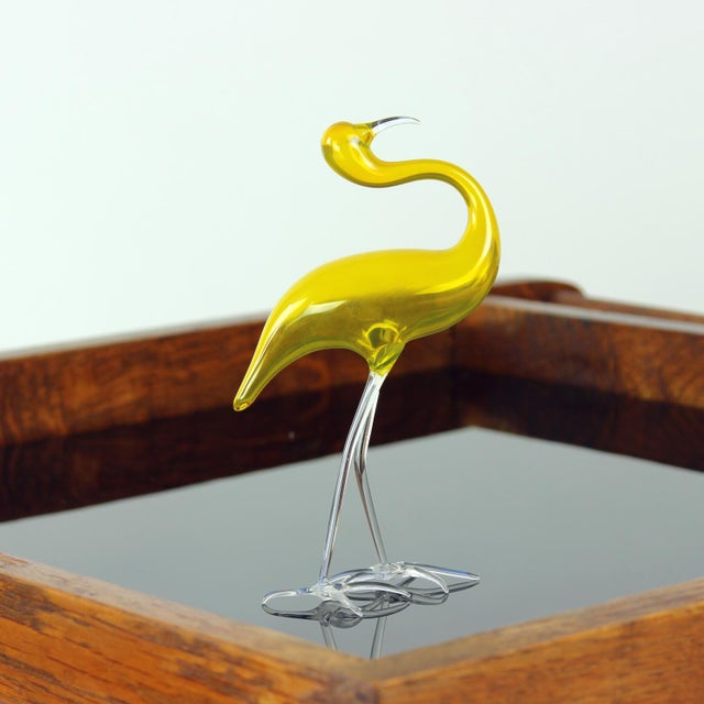 Yellow Blown Glass Flamingo from Jaroslav Brychta, Železný Brod, Czechoslovakia, 1960s For Sale - Image 6 of 7