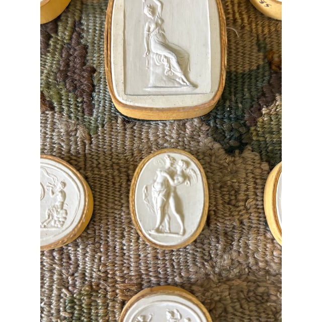 Antique Italian Grand Tour Plaster Intaglios - Set of 8 (Group #11) For Sale - Image 9 of 14
