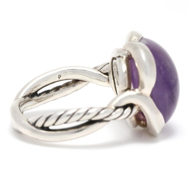 Late 20th Century David Yurman 9.5 Carat Amethyst Infinity Ring, Sterling Silver, Ring, Large For Sale In Greensboro - Image 6 of 8