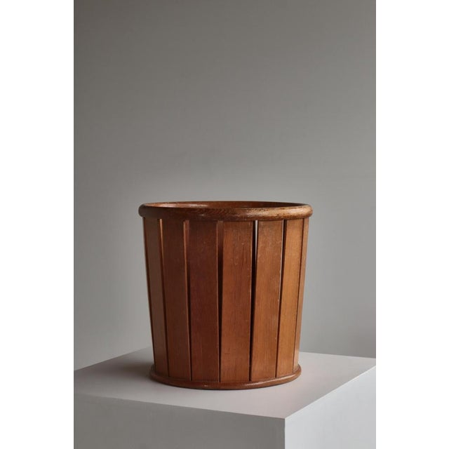 Vintage Paper Basket by Hans J. Wegner for Aarhus City Hall, Oak, Denmark, 1940s For Sale - Image 3 of 13