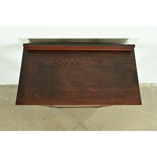 Wood Limbert Style Antique Mission Oak Arts & Crafts Bookcase or China Cabinet, Circa 1910 For Sale - Image 7 of 10