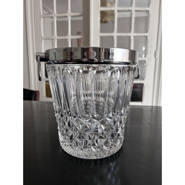 Crystal and Silver-Plated Metal Buckets, 1970s, Set of 2 For Sale - Image 6 of 11