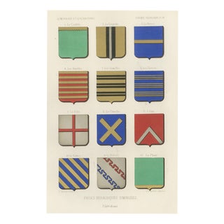 Ferdinand Séré, Diminished Heraldic Ordinaries, 1851, Chromolithograph For Sale