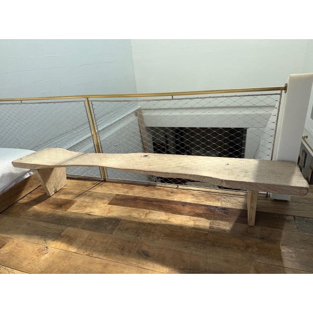 2010s Andrianna Shamaris Impressive Live Edge Teak Wood Long Bench For Sale - Image 5 of 18